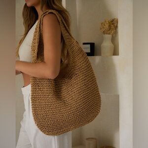 WOVEN TOTE BAG - TAN